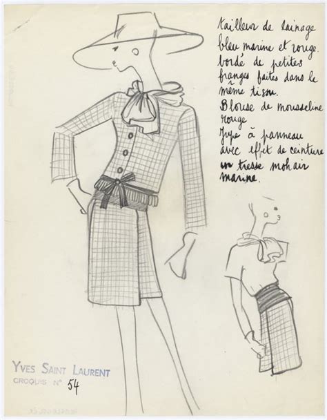 original yves saint laurent sketches|yves Saint Laurent original designs.